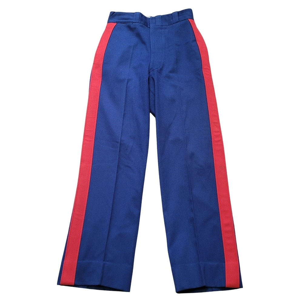Vintage Horstmann Pants Blue Red Uniform Stripe Men 27 Wool